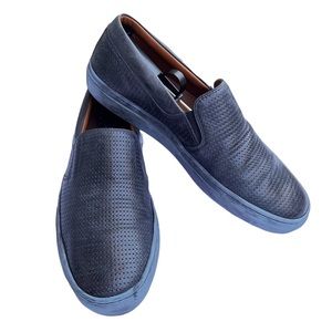 Aquatalia Leather Woven Slip Ons in Navy Size 10